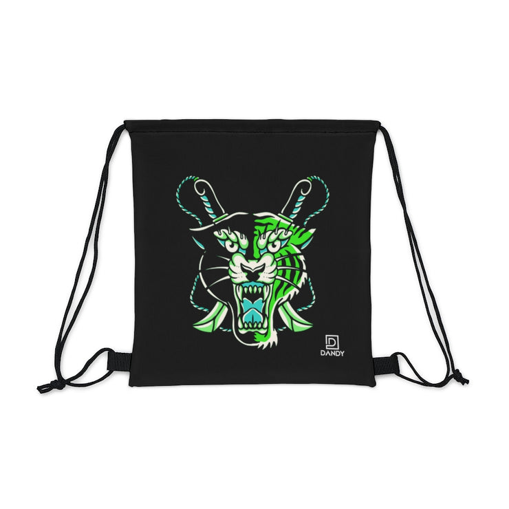 Panther & Tiger (green) ~ Outdoor Drawstring Bag