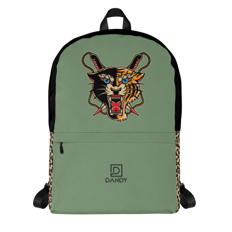 Panther & Tiger ~ blue-eyes (army green) Backpack