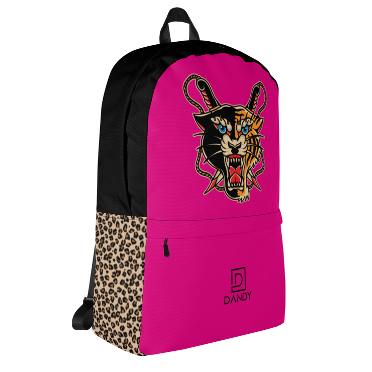 Panther & Tiger blue-eyes (hot pink)~ Backpack