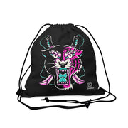 Panther & Tiger (pink) ~ Outdoor Drawstring Bag