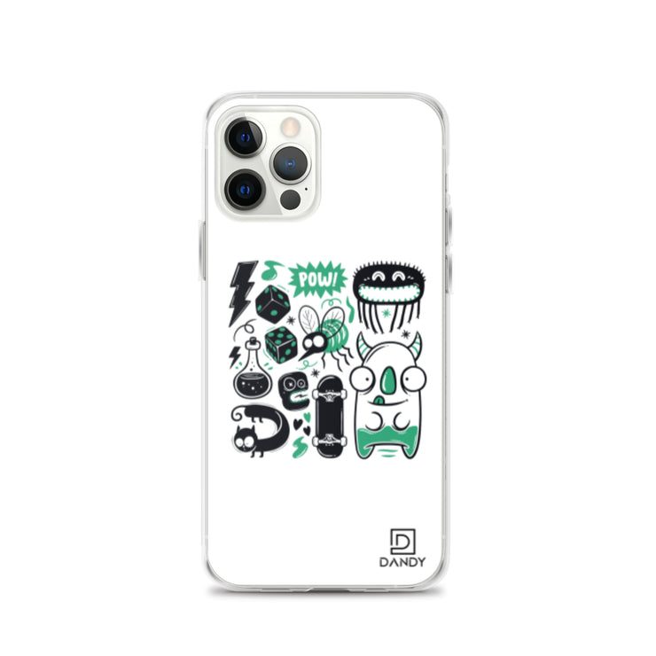 Doodle POW! (green) iPhone Case