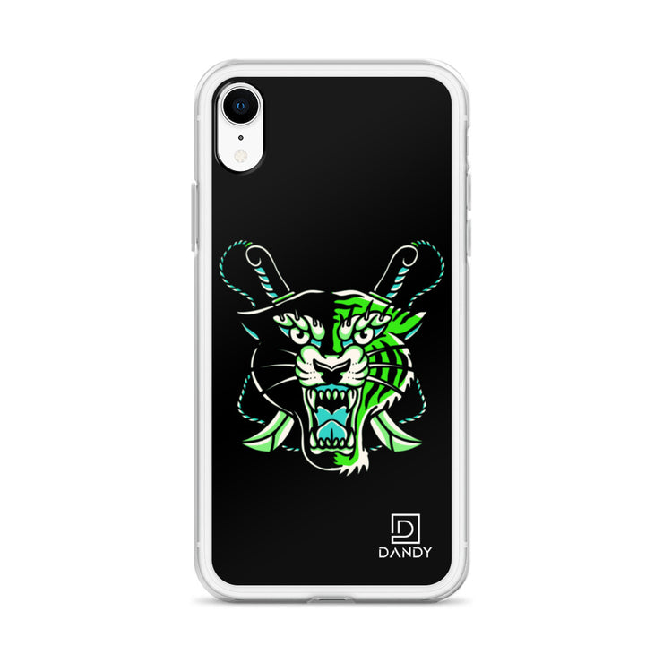 Panther & Tiger (green) iPhone Case