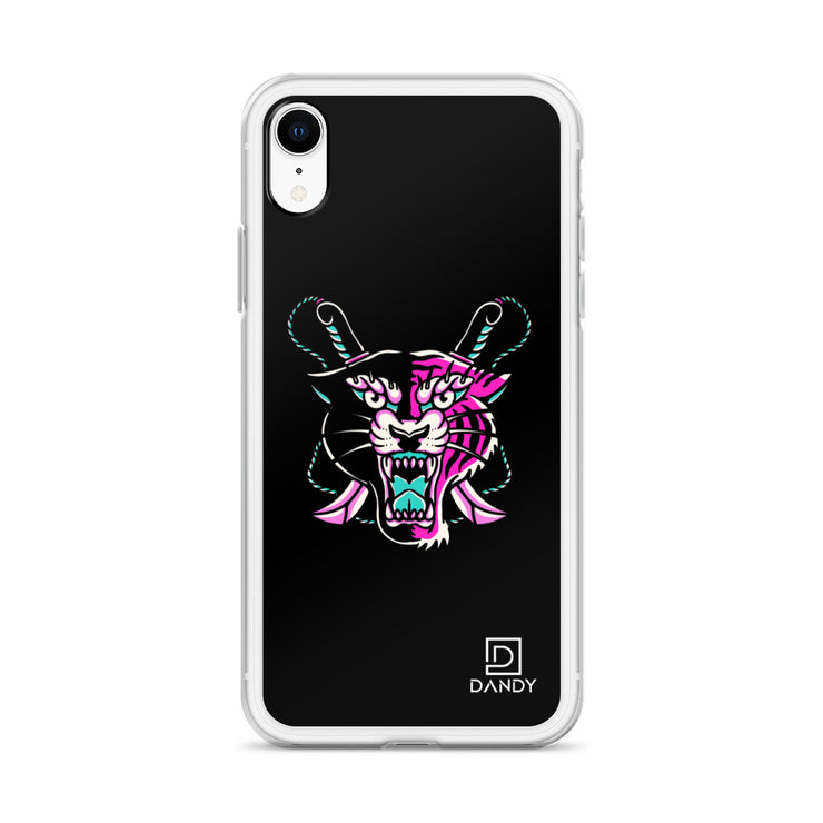 Panther & Tiger (pink) iPhone Case