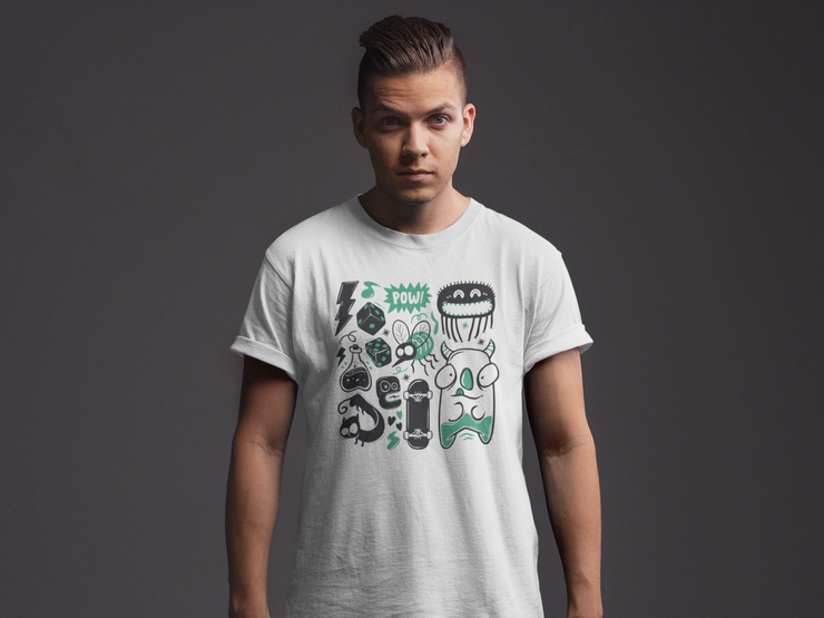 Doodle POW! (Green) ~ Unisex t-shirt